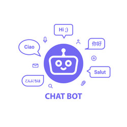 chat bot logo design concept ui ux element vector image