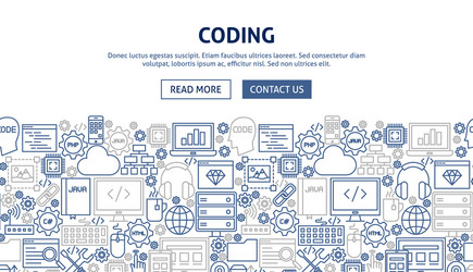 coding banner design vector