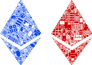 ethereum crystal mosaic icons for bigdata vector image