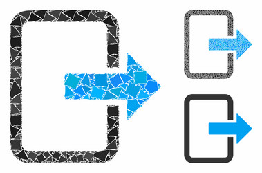 exit door mosaic icon ragged items vector image