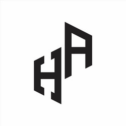 ha initial letters logo monogram with up to down vector image