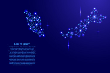 malaysia map of polygonal mosaic lines network vector image