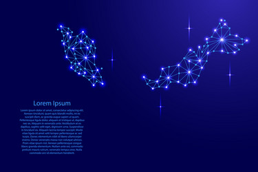 malaysia map of polygonal mosaic lines network vector