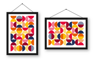 picture frame with geometric trendy pattern vector image