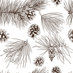 Pine Branch Seamless Pattern vector image