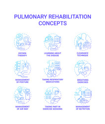 pulmonary rehabilitation blue gradient concept vector