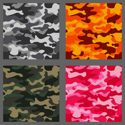 set of camouflage seamless patterns background vector image