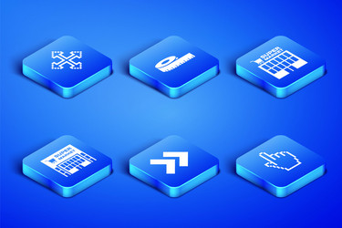 set pixel hand cursor arrows in four directions vector image
