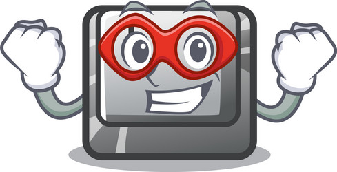 super hero button l in mascot shape vector image