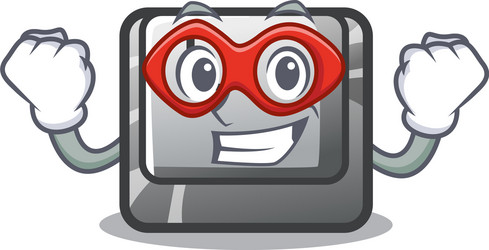 Super hero button l in mascot shape vector