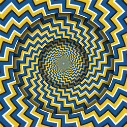 abstract round frame with a rotating blue yellow vector image