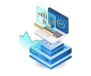 ai server analyst technology infographic 3d flat vector image