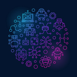 artificial intelligence round colorful vector image