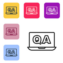 black line speech bubbles with question and answer vector image