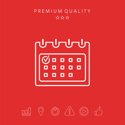 calendar with check mark- line icon vector image