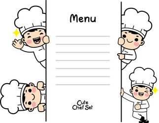 Characters set in chef uniform vector