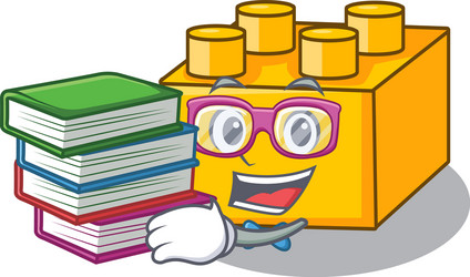 Cute Student with Building Blocks vector image