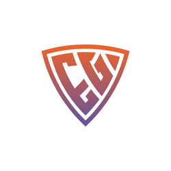 eg logo shield monogram gradient style design vector image