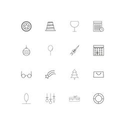 holidays linear thin icons set outlined simple vector image
