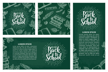 horizontal vertical posters and seamless pattern vector image