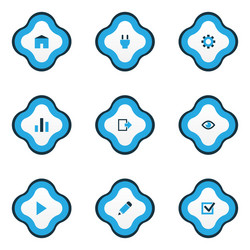 interface icons colored set with exit edit home vector image