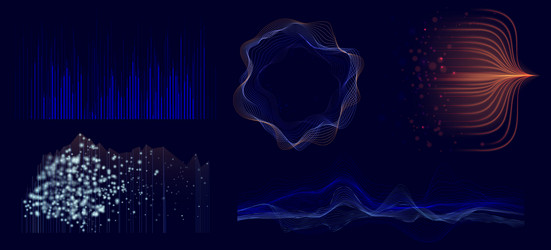 realistic data network analytic set vector image