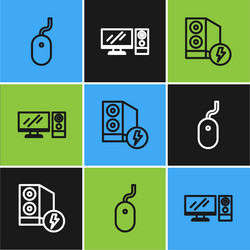 set line computer mouse case vector image