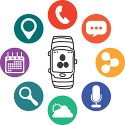 smart watch technology with applications menu vector image