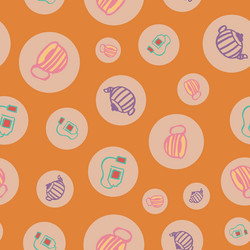 tea circle seamless pattern design vector image