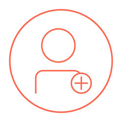 user profile with plus sign line icon vector image