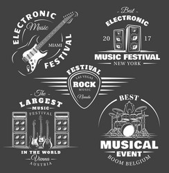 Vintage Musical Labels Collection Vector Image