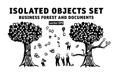 abstract business three isolated objects set vector image