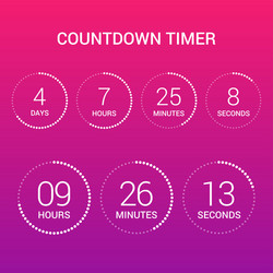 Circle countdown clock counter timer on gradient vector