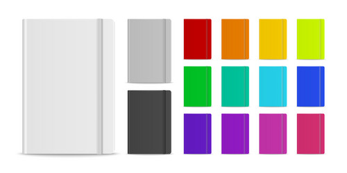 Closed Blank Notebook with Elastic Band vector image