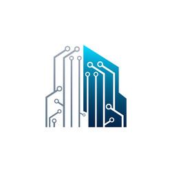 Digital Circuit Tech Icon vector image