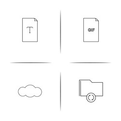 files and folders sign simple linear icon vector image