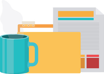 folder with office objects on white background vector image