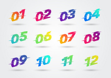 Glitch Numbers - Point Effect vector image