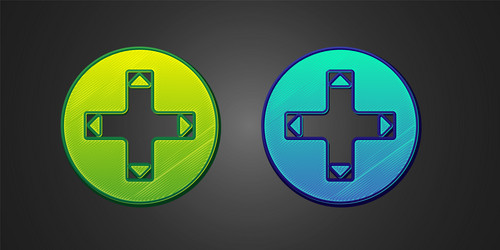 green and blue game controller or joystick vector image
