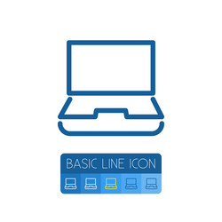 isolated notebook outline desktop element vector image