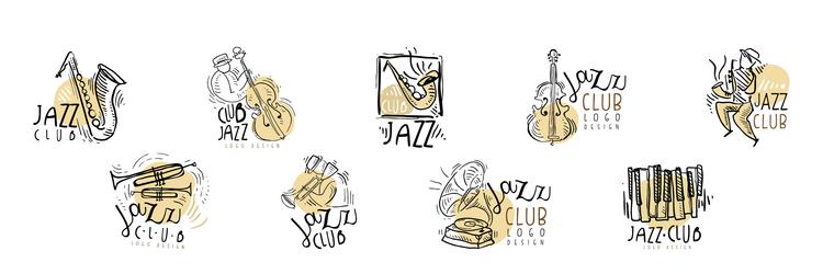 Jazz Club Logo - Hand Drawn Style Vector Image