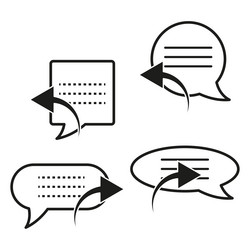 message arrow icon reply bubble symbol vector image