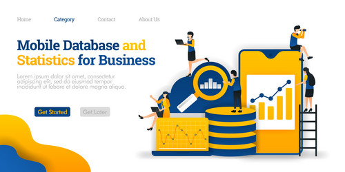 mobile database and statistics for business vector image