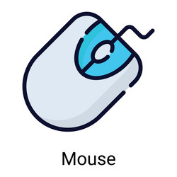 mouse color line icon isolated on white background vector image