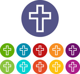 Protestant cross flat icon vector