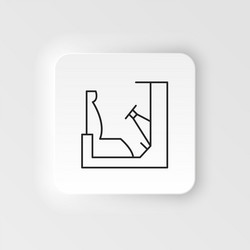 seat racing game controller neumorphic style icon vector image