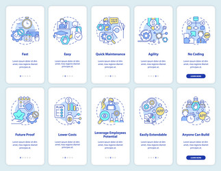 web 3 0 onboarding mobile app screen set vector image