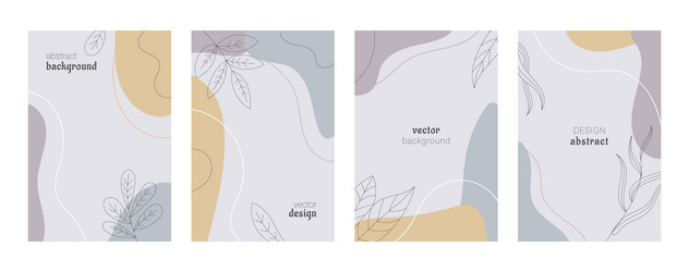 abstract modern pattern set botanical vertical vector image