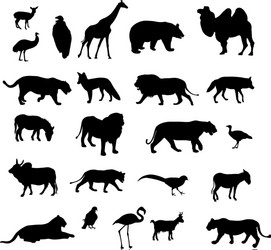 Black Animal Silhouettes Vector Image