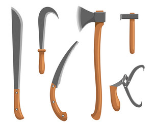 cartoon lumberjacks handle instruments vector image